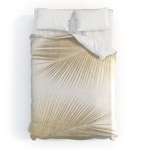 Gale Switzer Palm Leaf Synchronicity gold Duvet Cover