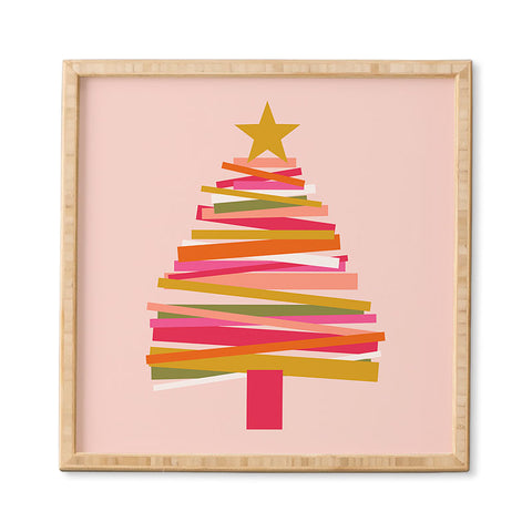 Gale Switzer Ribbon Christmas Tree candy Framed Wall Art