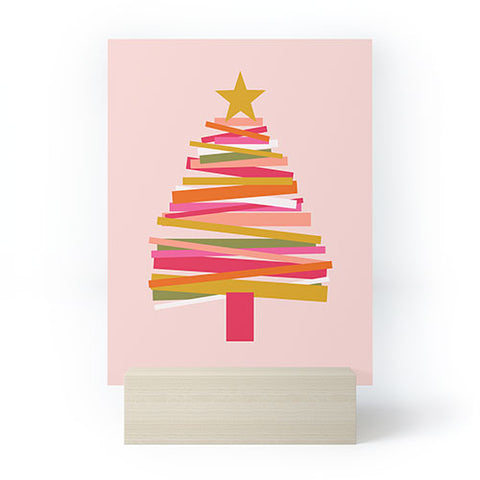 Gale Switzer Ribbon Christmas Tree candy Mini Art Print