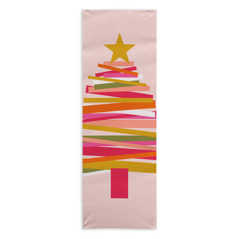 Gale Switzer Ribbon Christmas Tree candy Yoga Towel