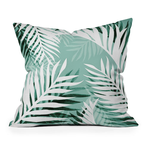 Gale Switzer Tropical Bliss jungle green Outdoor Throw Pillow