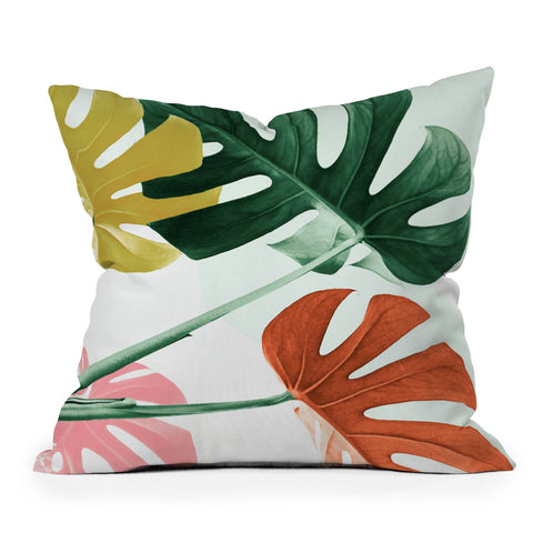 Gale Switzer Urban Jungle leaves Outdoor Throw Pillow