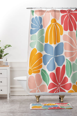Gale Switzer Wild Bloom Shower Curtain And Mat