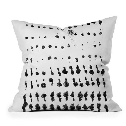 GalleryJ9 Medium Dots Pattern Black and White Distressed Texture Abstract Outdoor Throw Pillow