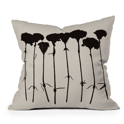 Garima Dhawan Carnations Black Outdoor Throw Pillow