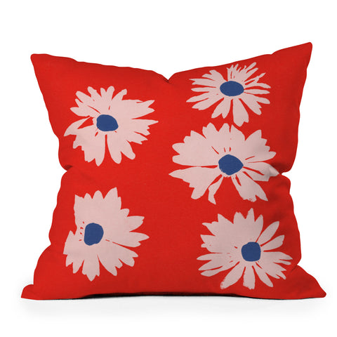 Garima Dhawan daisies 4 Outdoor Throw Pillow