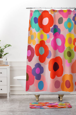 Garima Dhawan poppy 6 Shower Curtain And Mat