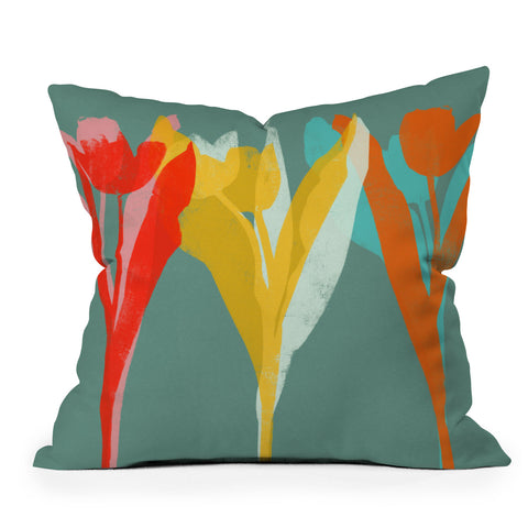 Garima Dhawan tulips 10 Outdoor Throw Pillow
