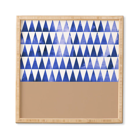 Georgiana Paraschiv Blue Triangles and Nude Framed Wall Art