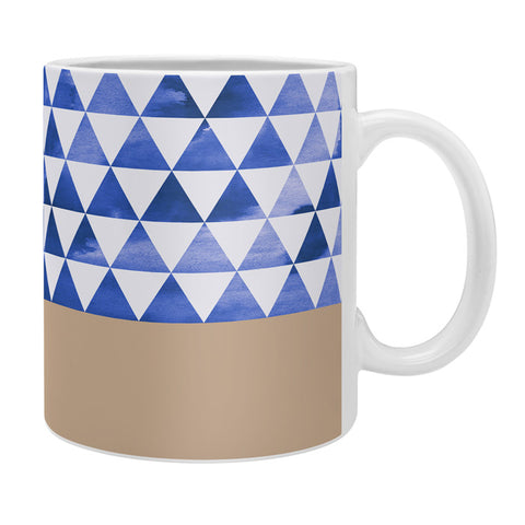 Georgiana Paraschiv Blue Triangles and Nude Coffee Mug