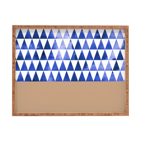 Georgiana Paraschiv Blue Triangles and Nude Rectangular Tray