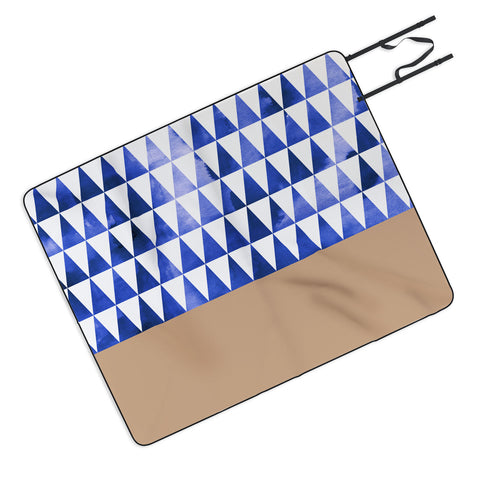 Georgiana Paraschiv Blue Triangles and Nude Picnic Blanket
