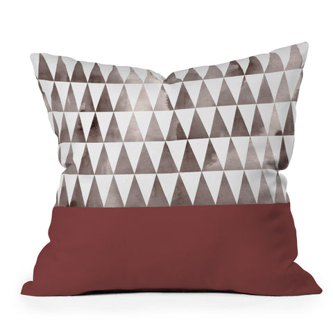 Georgiana Paraschiv Earthy Triangles Outdoor Throw Pillow