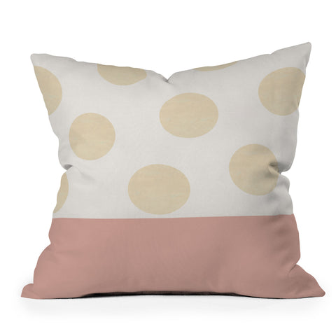 Georgiana Paraschiv Minimal Gold Dots Outdoor Throw Pillow
