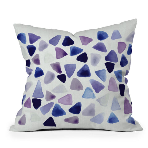 Georgiana Paraschiv Watercolor Triangles Outdoor Throw Pillow