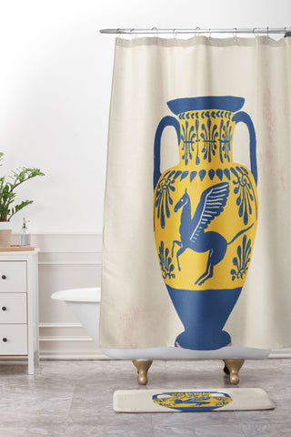 Gigi Rosado Ancient vase 2 Shower Curtain And Mat