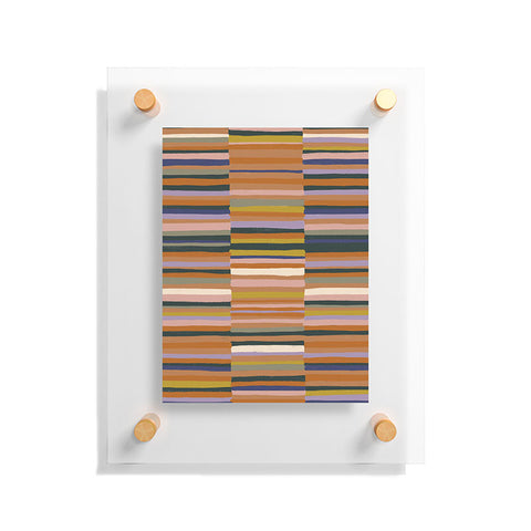 Gigi Rosado Brown striped pattern Floating Acrylic Print
