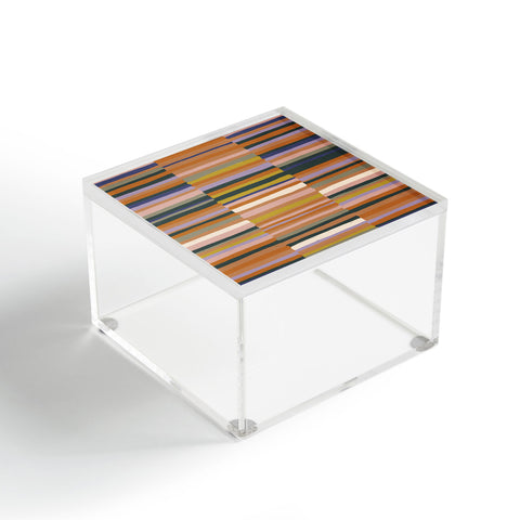 Gigi Rosado Brown striped pattern Acrylic Box