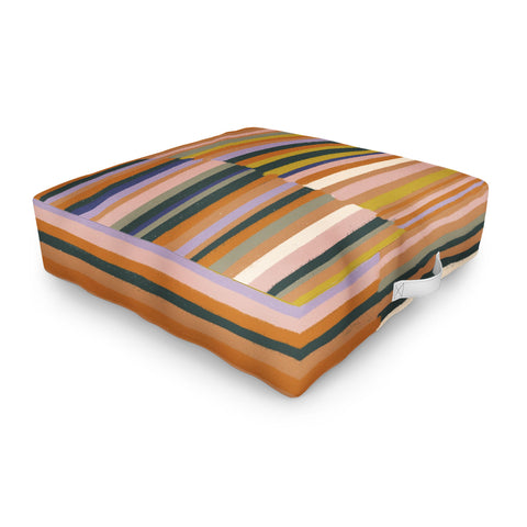 Gigi Rosado Brown striped pattern Outdoor Floor Cushion