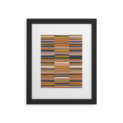 Gigi Rosado Brown striped pattern Framed Art Print