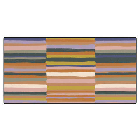 Gigi Rosado Brown striped pattern Desk Mat