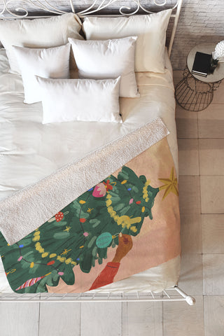 Gigi Rosado Holiday Season Fleece Throw Blanket
