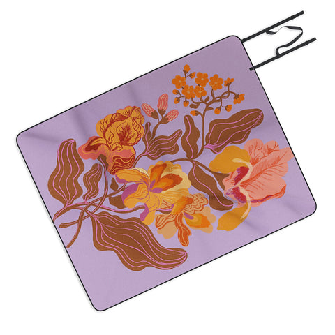 Gigi Rosado Orange flowers I Picnic Blanket