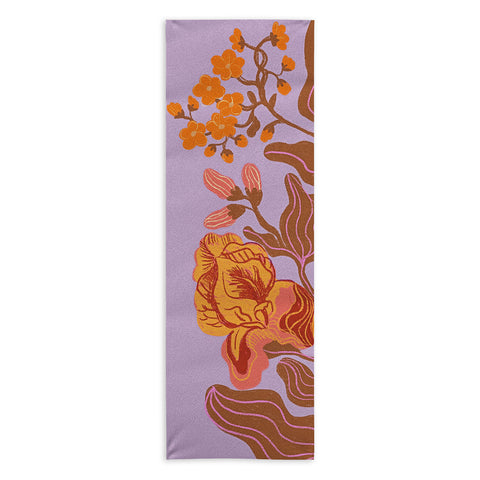 Gigi Rosado Orange flowers I Yoga Towel