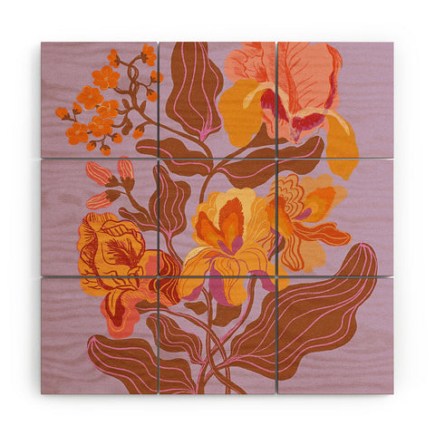 Gigi Rosado Orange flowers I Wood Wall Mural