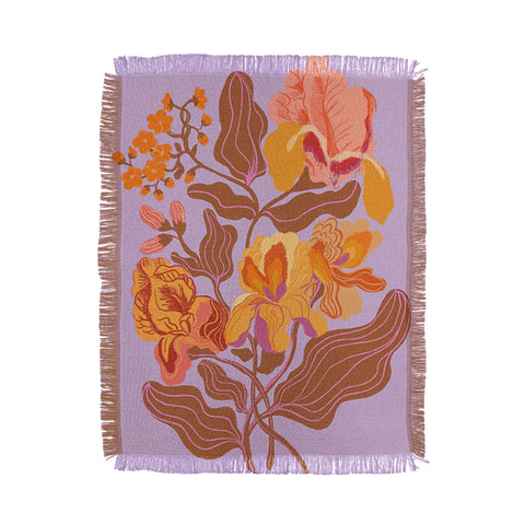 Gigi Rosado Orange flowers I Throw Blanket