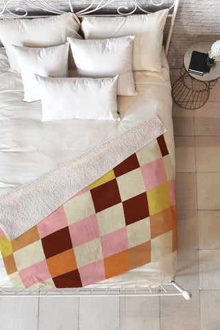 Gigi Rosado Tiles I Fleece Throw Blanket