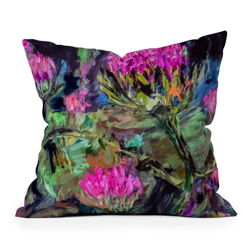 Ginette Fine Art Abstract Thistles Outdoor Throw Pillow