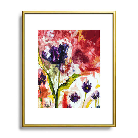 Ginette Fine Art Black Tulips Metal Framed Art Print