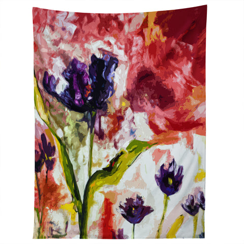 Ginette Fine Art Black Tulips Tapestry