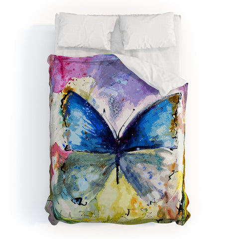 Ginette Fine Art Blue Butterfly Duvet Cover
