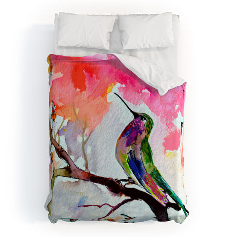 Ginette Fine Art Hummingbird In Spring Duvet Cover