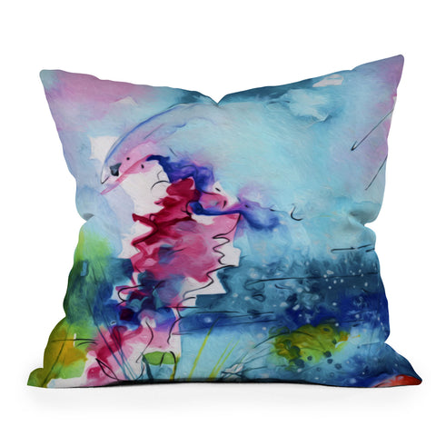 Ginette Fine Art I Love Jellyfish Outdoor Throw Pillow