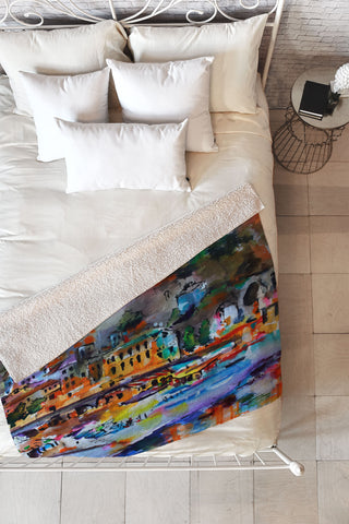 Ginette Fine Art Italy Travel Monterosso Fleece Throw Blanket
