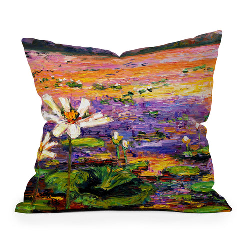 Ginette Fine Art Lily Pads Pond Outdoor Throw Pillow