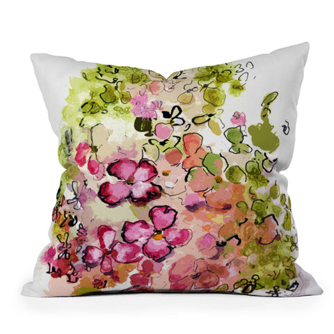 Ginette Fine Art Mille Fleurs Outdoor Throw Pillow