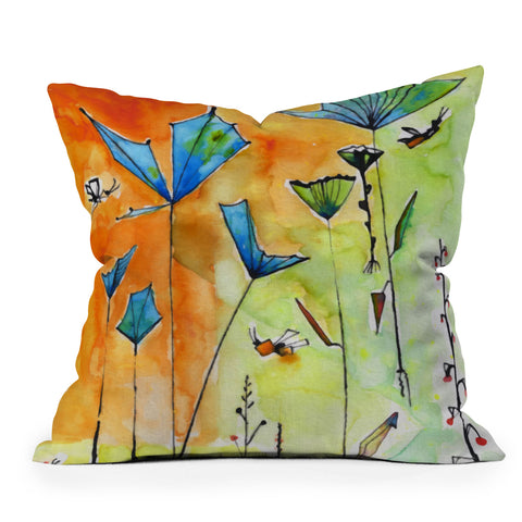 Ginette Fine Art Miro Poppy Land Outdoor Throw Pillow