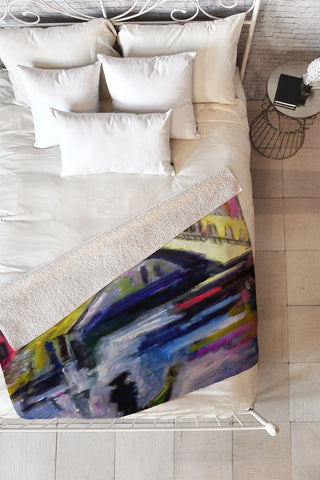 Ginette Fine Art Modern Venice Italy Fleece Throw Blanket