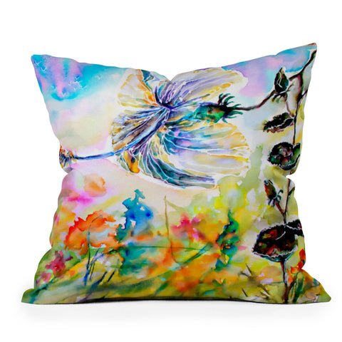 Ginette Fine Art Nosy Hibiscus Flower Outdoor Throw Pillow