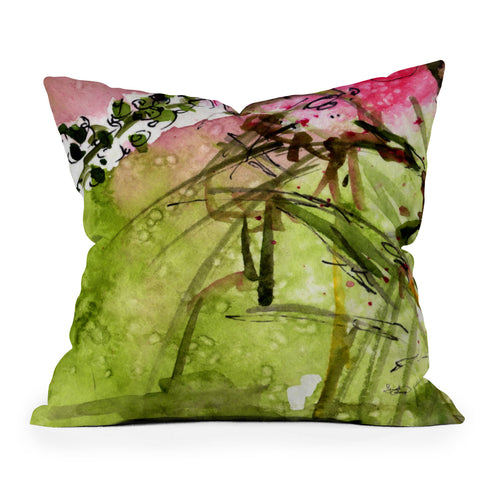 Ginette Fine Art Pink Lavatera 2 Outdoor Throw Pillow