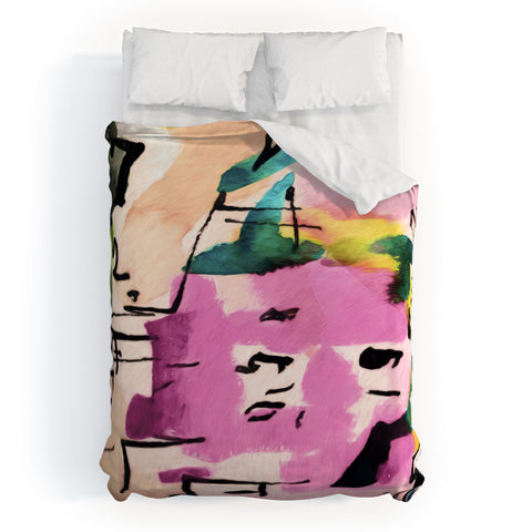 Ginette Fine Art Pink Twink Abstract Duvet Cover