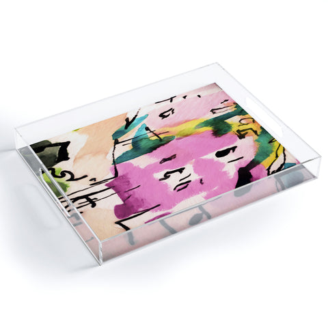 Ginette Fine Art Pink Twink Abstract Acrylic Tray