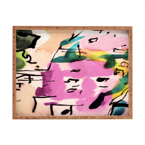 Ginette Fine Art Pink Twink Abstract Rectangular Tray