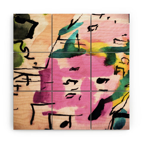 Ginette Fine Art Pink Twink Abstract Wood Wall Mural