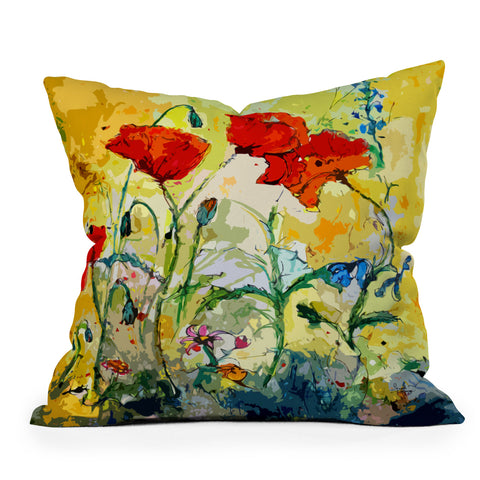 Ginette Fine Art Poppies Provence Outdoor Throw Pillow