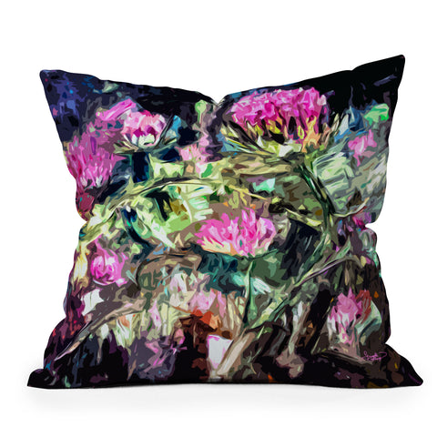 Ginette Fine Art Purple Thistles Outdoor Throw Pillow